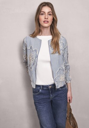 Street One Studio BLOUSON MIT STREIFEN UND EMBROIDERY - Leichte Jacke - sky lavender blue