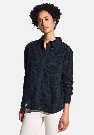 Street One MIT LOCHSTICKEREI - Overhemdblouse - blau