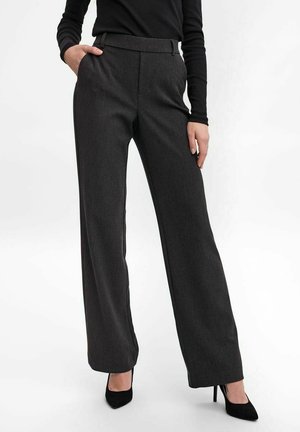 Vero Moda VMMAYA MR STRAIGHT SOLID - Pantalon classique - dark grey melange