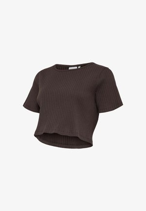 MAMALICIOUS, BLOUSE REGULAR FIT ROUND NECK TOP - T-shirt basique - chocolate torte