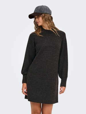 ONLY, ONLOLIVIA LS HIGH NECK DRESS CC KNT - Svetríkové šaty - mole
