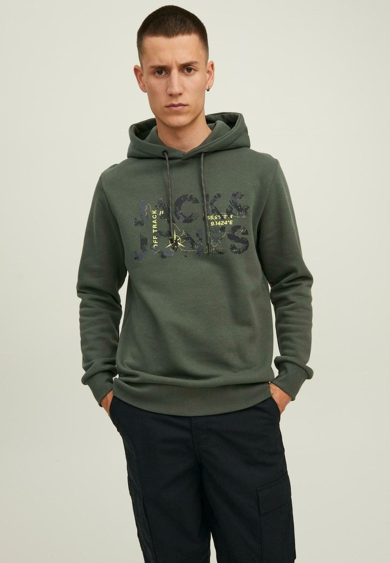 Jack & Jones TECH LOGO - Kapuzenpullover - forest night