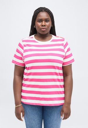 CARARLET LIFE O NECK TEE - T-shirts print - cloud dancer/pink yarrow