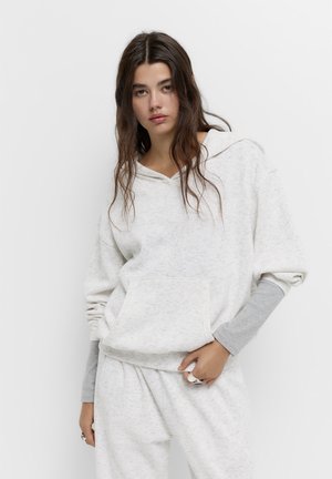 PULL&BEAR Felpa con cappuccio - light grey