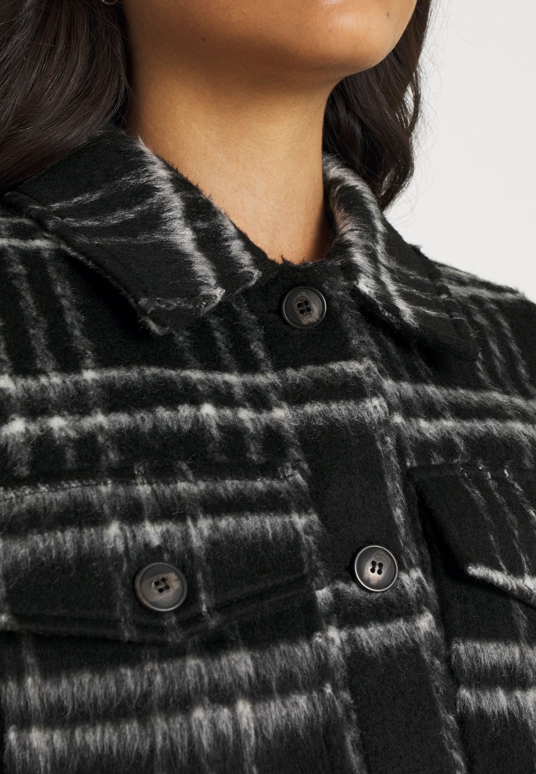 checked short jacket