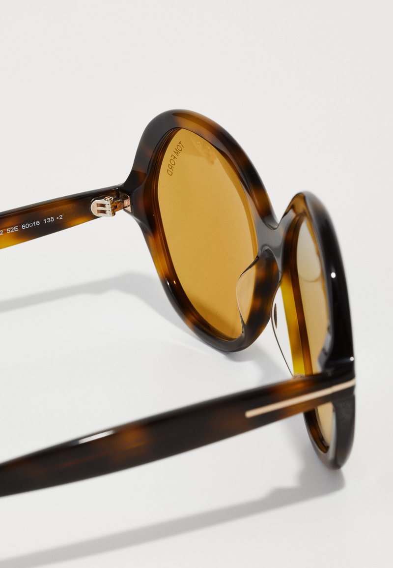 Tom Ford Dark Brown Round Sunglasses with Gold Accents TOM FORD ICON 53MM Round Sunglasses | Saks Fifth Avenue main image 2