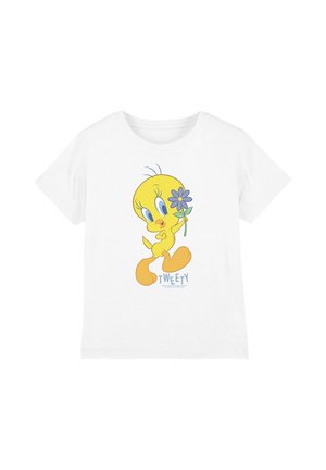 Cotton Soul, LOONEY TUNES TWEETY FLOWER UNISEX - T-Shirt print - white