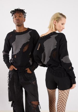 YOURTURN UNISEX - Neule - black/beige