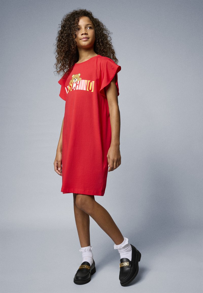open lace back dress Moschino-Girls Red Teddy Bear Logo Dress main image 1