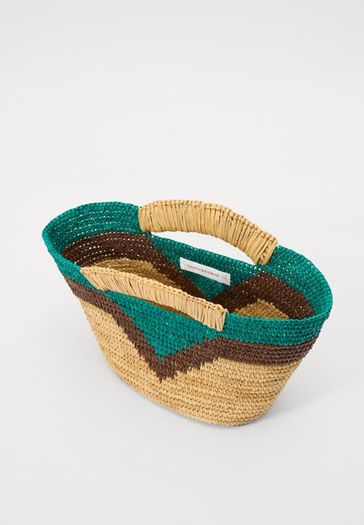Sensi Studio GEOMETRIC MINI - Kabelka - beige/chocolate/turquoise