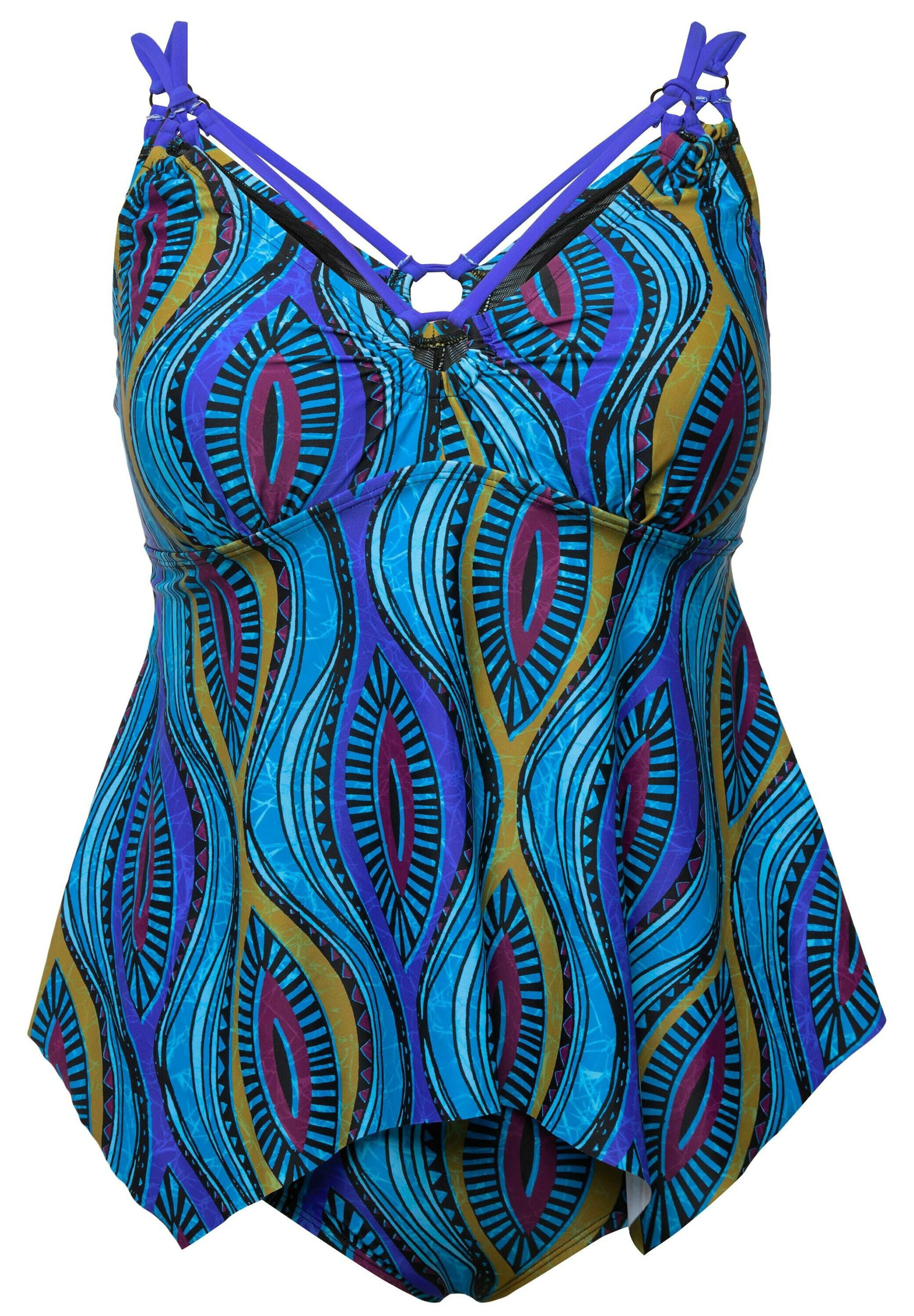 Tankini Ulla Popken Sabrina - Ensemble Femme Color Block, Grande Taille - 10