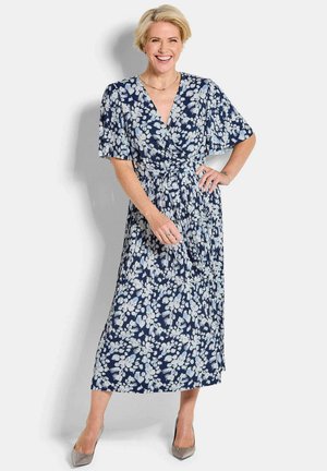 PLISSEE ELEGANTES PLISSE IN WICKELOPTIK - Freizeitkleid - navy/white floral