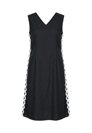 Angel of Style, MAXI DRESS, A-LINE, WAVE BAND AT SIDE, SIDE SLITS - Jurk - black