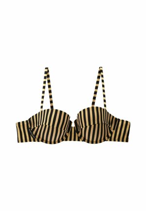 Bikiniyläosa - black gold metallic stripe