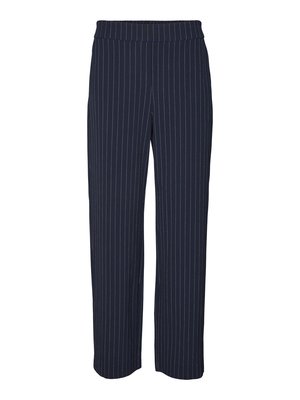 Vero Moda VMLISCOOKIE WIDE PINSTRIPE PANT - Hlače - navy blazer/birch