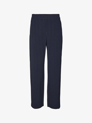 Vero Moda VMLISCOOKIE WIDE PINSTRIPE PANT - Hlače - navy blazer/birch