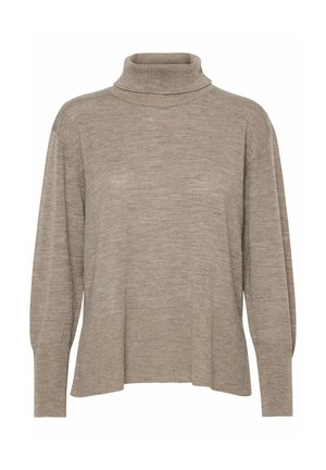 PULZ, PZSADIE ROLLNECK - Strickpullover - fossil melange