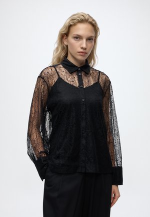ONLY, ONLGILMORE LACE SHIRT WVN - Риза с копчета - black