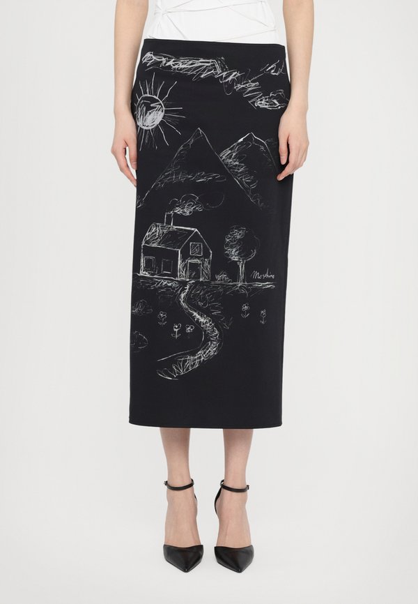 CHALK DRAWINGS - Pencil skirt - fantasia nero