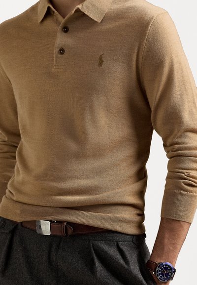 Polo Ralph Lauren WOOL POLO-COLLAR JUMPER  - Džemperis - camel melange