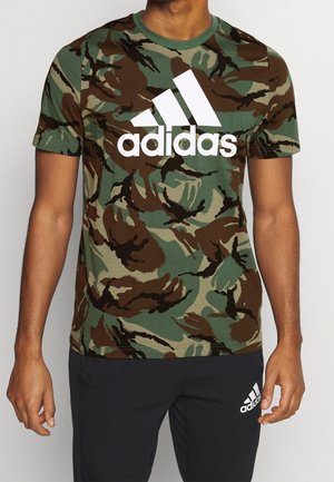 T-shirt med print - khaki
