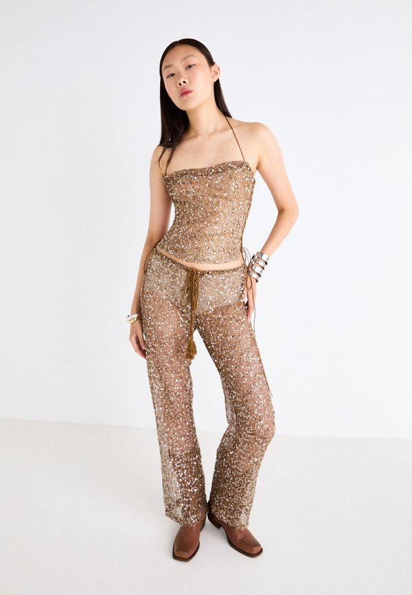 SEQUIN DRAWCORD TROUSERS - Trousers3