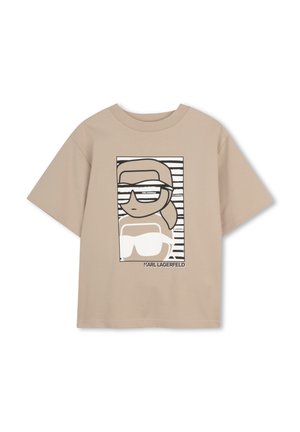 KARL LAGERFELD KIDS Trükipildiga T-särk - sand