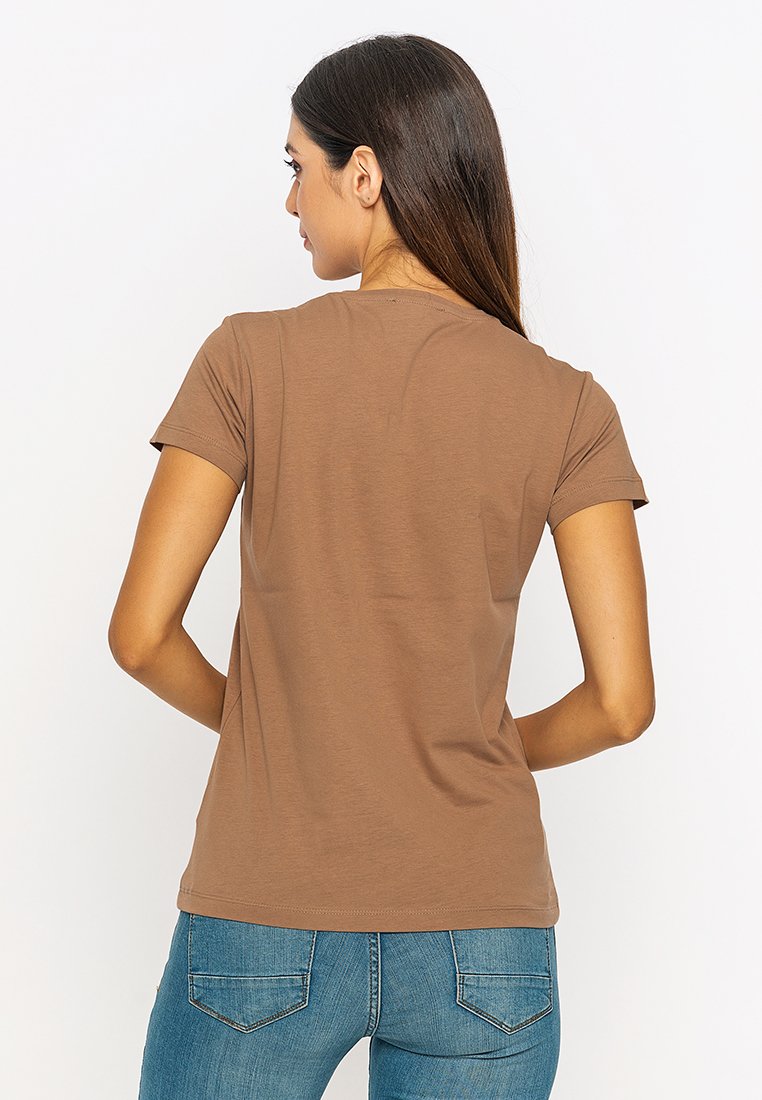 Damen T-Shirts | Giorgio Di Mare WOMEN'S 0 NECK T-SHIRT T-Shirt basic brown/hellbraun - MZ95507 Damen T-Shirts | Giorgio Di Mare WOMEN'S 0 NECK T-SHIRT T-Shirt basic brown/hellbraun - MZ95507