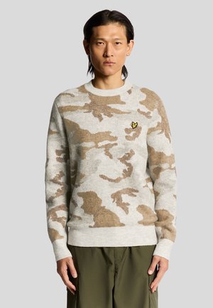 BRUSHED CAMOUFLAGE CREW NECK - Maglione - grey/taupe