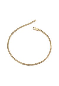 Goldarmband, 4 mm dick, mit verzahnten Gliedern, einem strukturierten Verschluss und einer glatten Oberfläche mit polierter Optik.