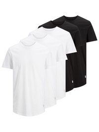 JJENOA TEE CREW NECK 5 PACK - T-shirt basic - white/black