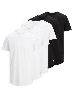 Jack & Jones JJENOA TEE CREW NECK 5 PACK - Jednoduché tričko - white/black