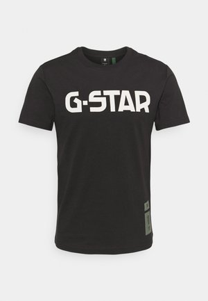 R T S\S - T-shirt con stampa - dark black