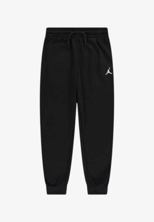 Pantaloni jogger neri con vita e polsini elasticizzati, con il logo Jumpman bianco sulla parte superiore della coscia sinistra.