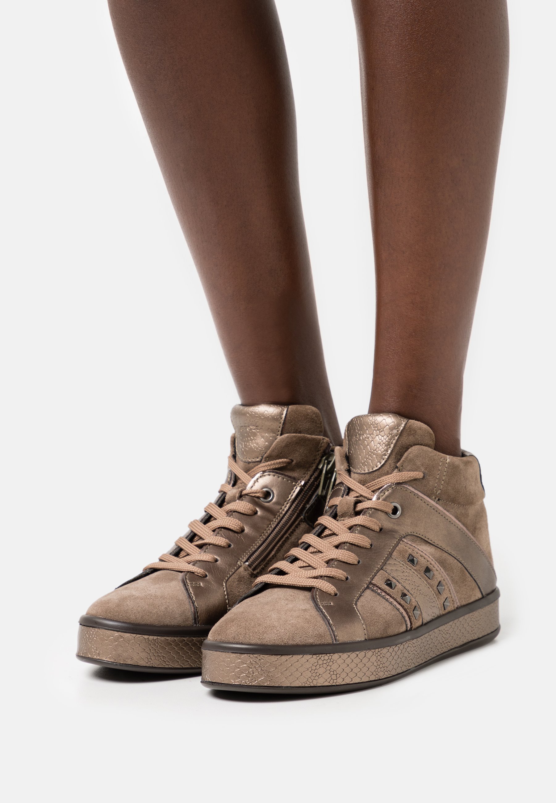 Geox LEELU - High-top trainers - dark beige/brown - Zalando.ie