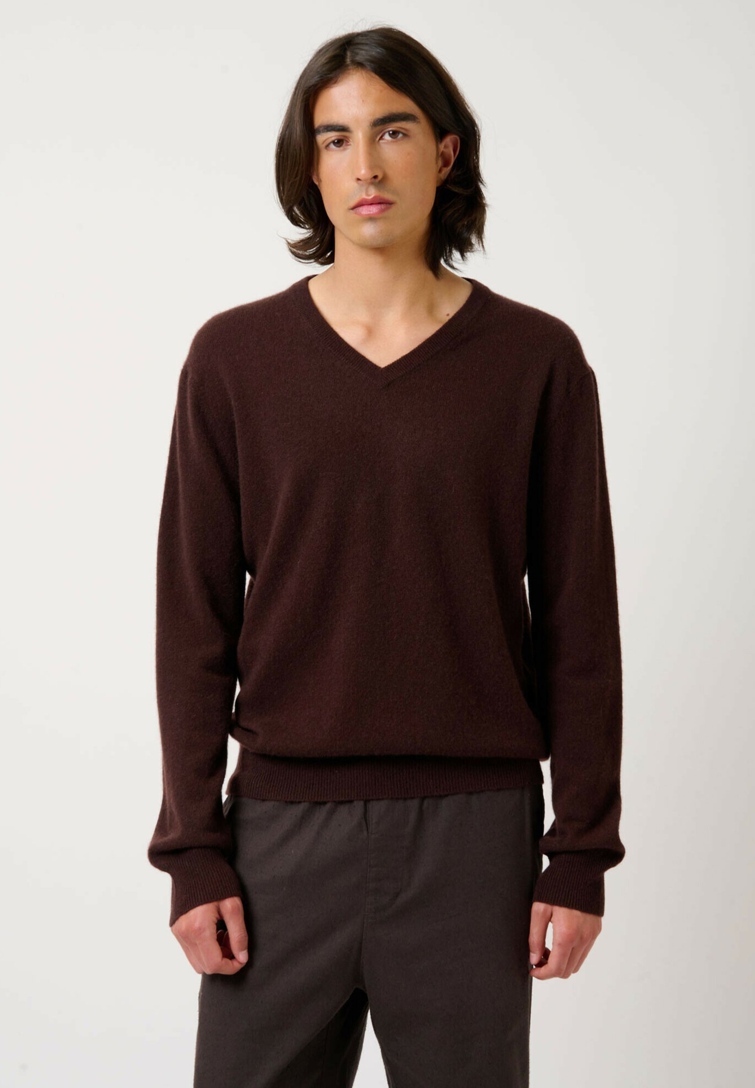 Authentic Cashmere COL V Maglione choco/marrone scuro