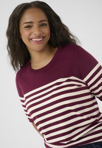 Kaffe Curve LIZZY STRIPED - Triko s potiskem - windsor turtledove half stripe