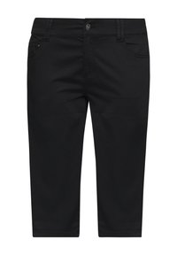 QS ELASTISCHE CAPRI - Jeansshort - schwarz