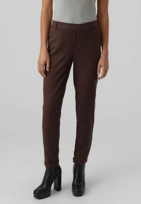 Vero Moda - VMMAYA MR SOLID  NOOS - Broek - coffee bean Miniatuurafbeelding 1