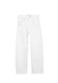 Massimo Dutti HIGH-WAIST BARREL FIT - Wide Leg - white