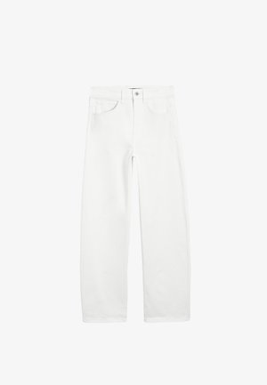 Massimo Dutti HIGH-WAIST BARREL FIT - Wide leg - white