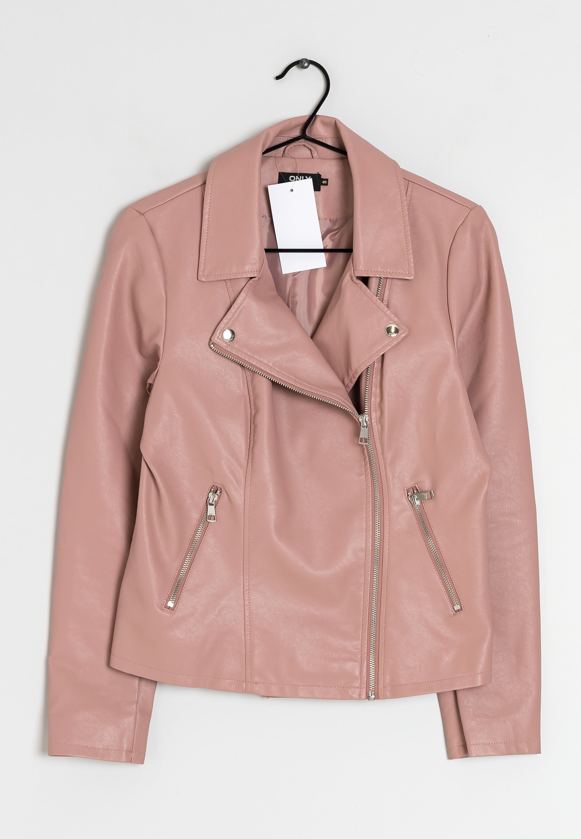 Leder Jacke Only Rote Lederjacke ONLY Lederjacke Pink (Pre-owned