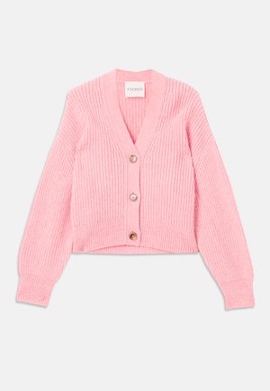 V NECK CARDIGAN - Strickjacke - peony pink melange