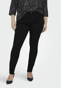 ONLY Carmakoma CARTHUNDER PUSH UP REG SK MBD NP - Jeans Skinny Fit - black