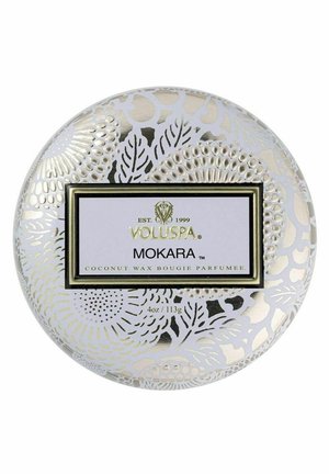 VOLUSPA DECORATIVE TIN CANDLE MOKARA 113G - Doftljus - silver