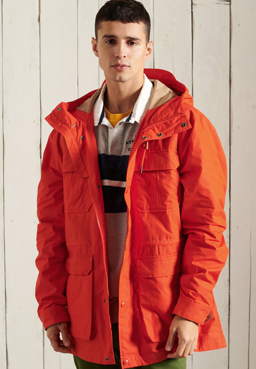 orange mountain parka