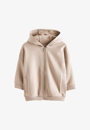 OVERSIZED ZIP THROUGH. - Sweat zippé - stone brown