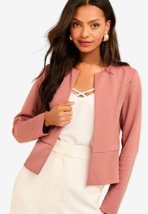 CROPPED COLLARLESS - REGULAR FIT - Blejzer - pink