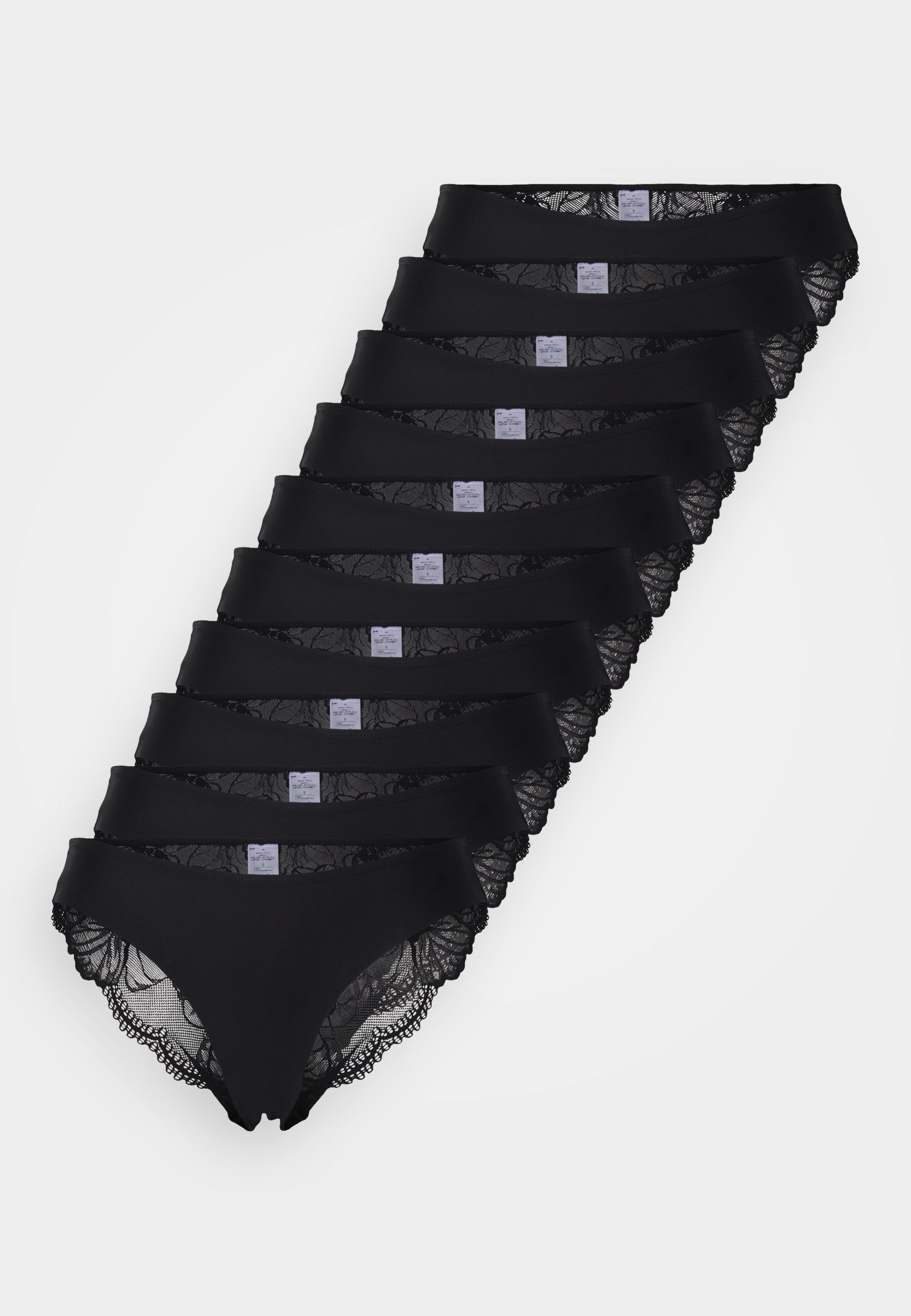 Braguitas Liabel Mujer - 90% Algodón, 10% Elastano - Pack 6 - Color Negro - Talla XX-Large