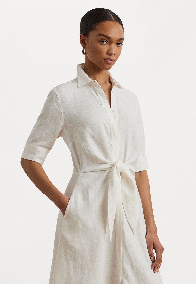 Lauren Ralph Lauren - CLASSIC LINEN DRESS - Blusenkleid - white, Vergrößern